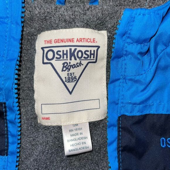 Thin Winter Jacket ~ 12 Months ~ OshKosh ~ GUC ~ Blue - Picture 3 of 4